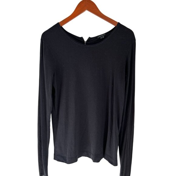 Theory Black Top Full Zipper on The Back Cotton Blend Size Large - Picture 1 of 5